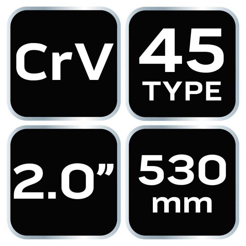 Csőfogó 45fok, 2'', CrV, Line, 530mm (02-428)