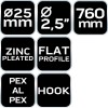 PEX csőhajlító rugó 25x760 mm (02-433)