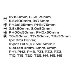 Csavarhúzó készlet + bitek 30db (04-209)