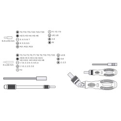 Csavarhúzó bitkészlet, hajtószárral 73db (06-115)