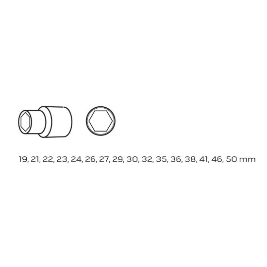 Dugókulcskészlet 3/4'', 21db  (08-061)