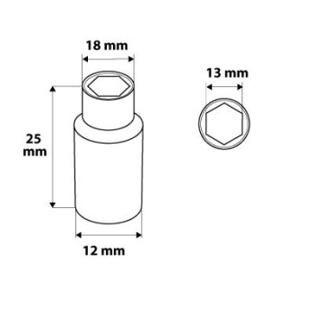 Dugókulcs 13mm, 1/4'', 6 pontos, SUPERLOCK (08-231)