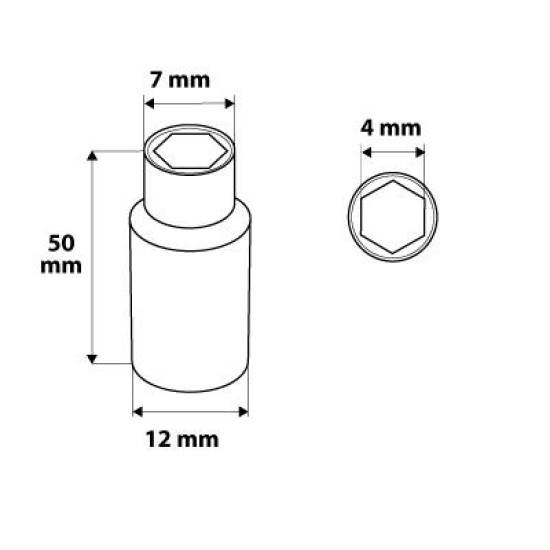 Dugókulcs 4mm, 1/4'', hosszú, 6 pontos, SUPERLOCK (08-235)