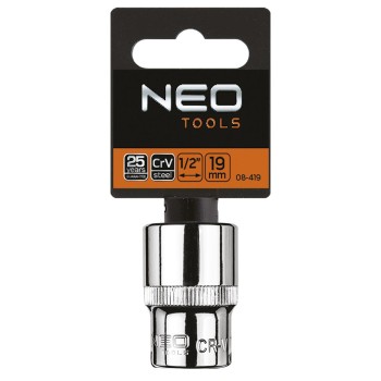 Dugókulcs 19mm, 1/2'', hatlapú (08-419) Dugókulcs 19mm, 1/2'', hatlapú (08-419)