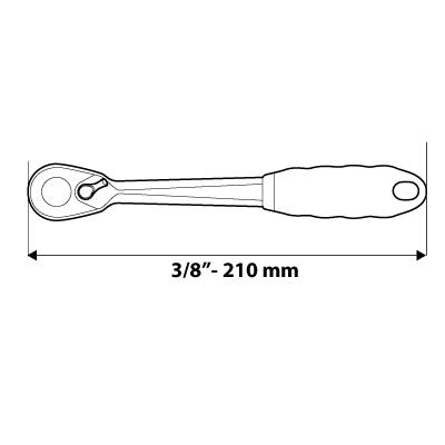 Racsnis kulcs 3/8'' 210mm, DIN 3122 (08-508) Racsnis kulcs 3/8'' 210mm, DIN 3122 (08-508)