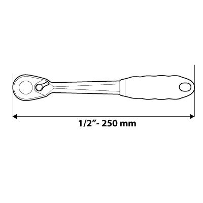 Racsnis kulcs 1/2'' 250mm, DIN 3122 (08-511) Racsnis kulcs 1/2'' 250mm, DIN 3122 (08-511)