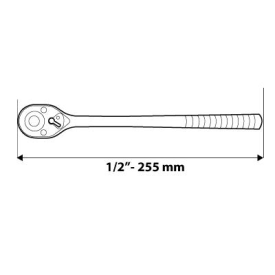 Racsnis kulcs 1/2'' 255mm, DIN 3122 (08-516)