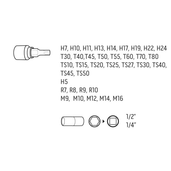 Torxbit és kulcskészlet 38db (08-710)