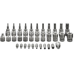 Torxbit és kulcskészlet 3/8'', 34db (08-711) Torxbit és kulcskészlet 3/8'', 34db (08-711)