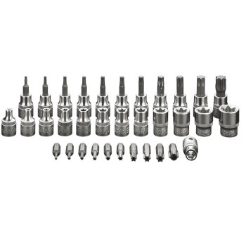 Torxbit és kulcskészlet 3/8'', 34db (08-711)