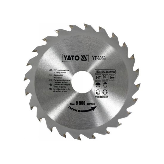 YATO Fűrésztárcsa fához 160 x 30 x 2,0 mm / 24T (YT-6056)