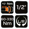 Nyomatékkulcs ''double - click'', 1/2'', 60-330Nm (08-837) Nyomatékkulcs ''double - click'', 1/2'', 60-330Nm (08-837)