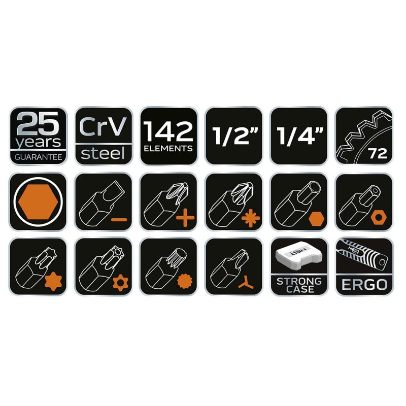 Szerszámkészlet 143db (08-945) Szerszámkészlet 143db (08-945)