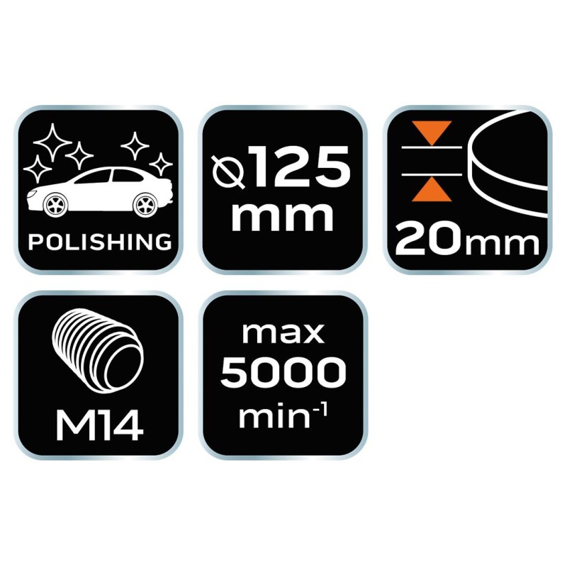 Polírkorong, filc 125x20mm, M14 (08-962)