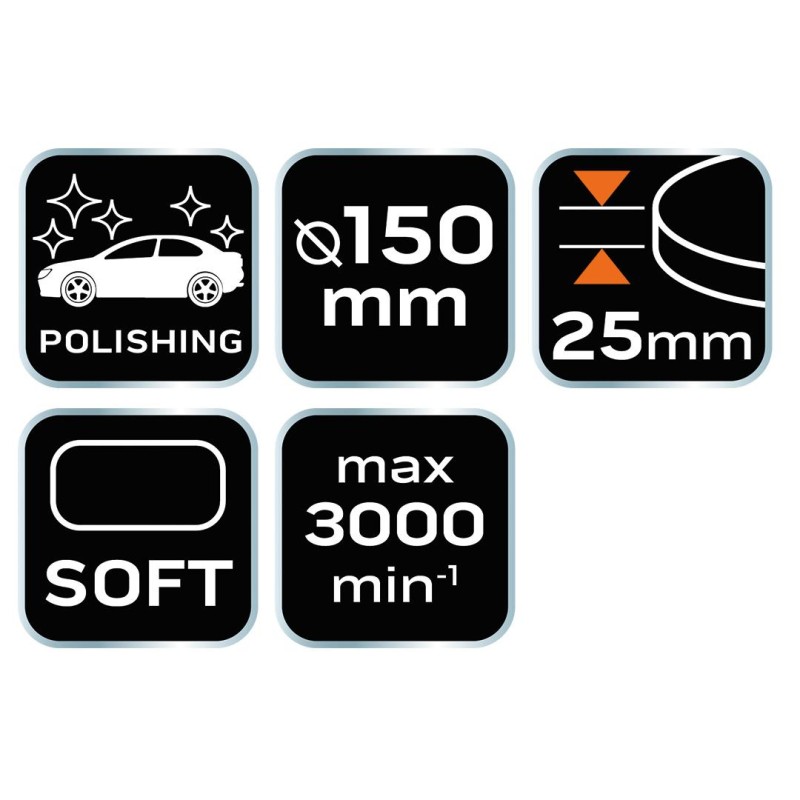 Polírkorong 130x150mmx25mm, puha szivacs (08-967) Polírkorong 130x150mmx25mm, puha szivacs (08-967)