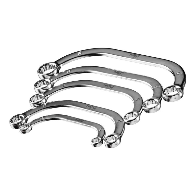 Csillagkulcs Készlet Hajlított 5 RÉSZES 9-12 13-15 14-17 16-18 19-22MM (09-176)