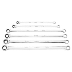Racsnis hosszú csillagkulcs készlet 6db, 8-19mm (09-370) Racsnis hosszú csillagkulcs készlet 6db, 8-19mm (09-370)