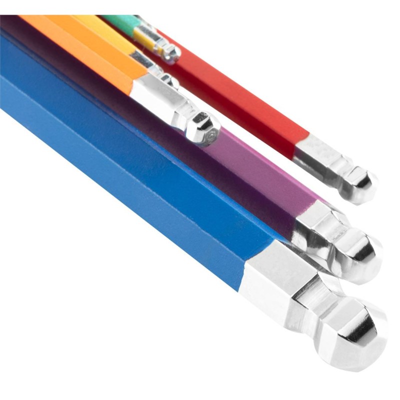 Imbuszkulcs készlet 9db hosszú 1.5-10mm, színes (09-512)