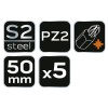 Torziós ütvecsavarozó bitek S2, 50mm, PZ2, 5db (09-579)