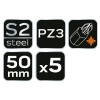 Torziós ütvecsavarozó bitek S2, 50mm, PZ3, 5db (09-580) Torziós ütvecsavarozó bitek S2, 50mm, PZ3, 5db (09-580)
