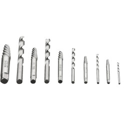 Törtcsavar-kihajtó készlet, négyszög vég, vezetőfúrókkal, 10db, 2-14mm (M3-M18) (09-609) Törtcsavar-kihajtó készlet, négyszög vég, vezetőfúrókkal, 10db, 2-14mm (M3-M18) (09-609)