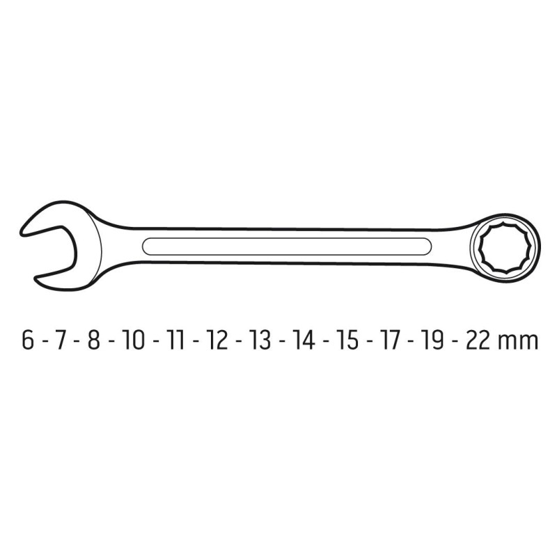Csillag-villáskulcs készlet 6-22mm, 12db (09-752)