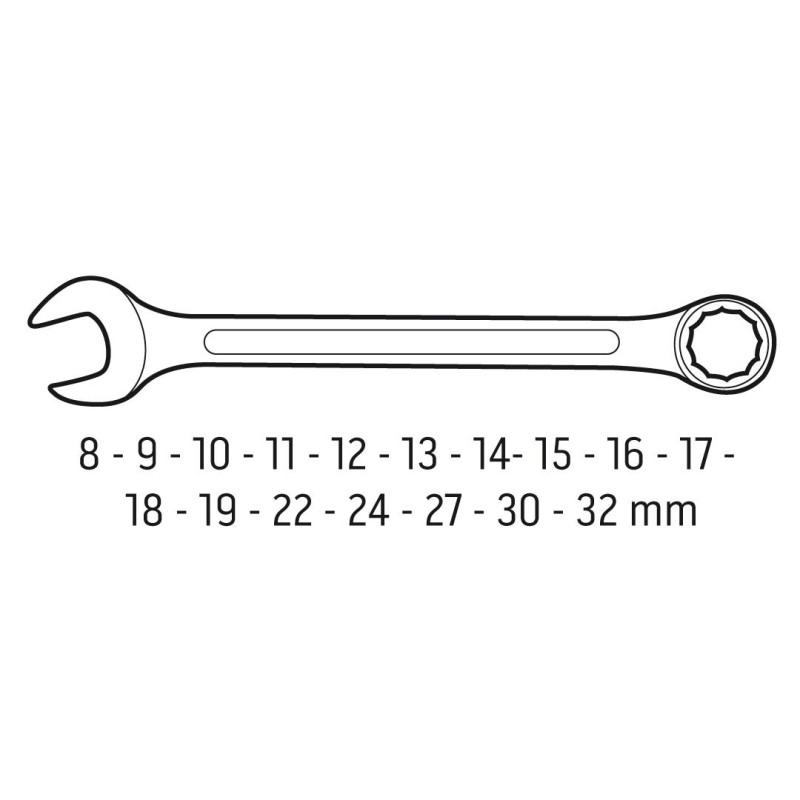 Csillag-villáskulcs készlet 8-32mm, 17db (09-753)