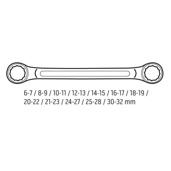 CSILLAGKULCS KÉSZLET HAJLÍTOTT 12db 6-32mm (09-952)