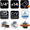 Dugókulcskészlet 14db, 1/4'' (10-000)