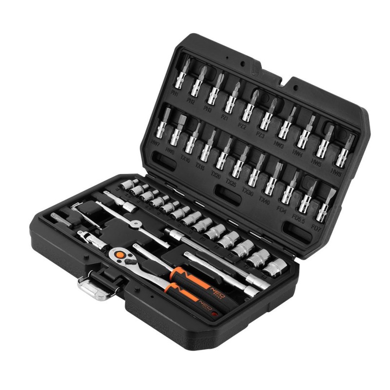 Dugókulcskészlet 1/4'', 46db (10-004)