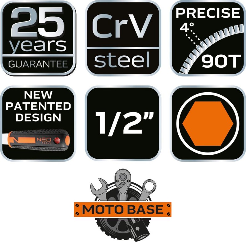 Dugókulcskészlet + bitkészlet 1/2'', 58db (10-042)