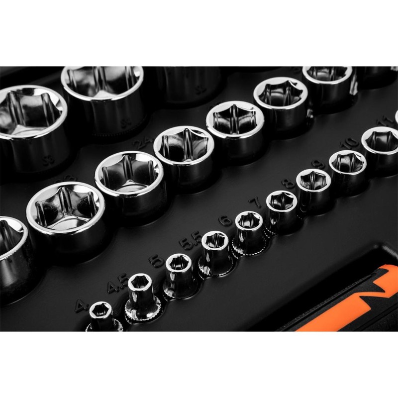 Dugókulcskészlet + bitkészlet 1/4'', 1/2'', 94db (10-062) Dugókulcskészlet + bitkészlet 1/4'', 1/2'', 94db (10-062)