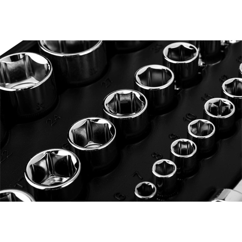 Dugókulcskészlet + bitkészlet 1/4'', 1/2'', 110db (10-066) Dugókulcskészlet + bitkészlet 1/4'', 1/2'', 110db (10-066)