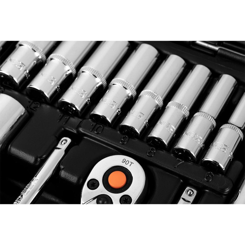 Dugókulcskészlet + bitkészlet 1/4'', 1/2'', 110db (10-066) Dugókulcskészlet + bitkészlet 1/4'', 1/2'', 110db (10-066)