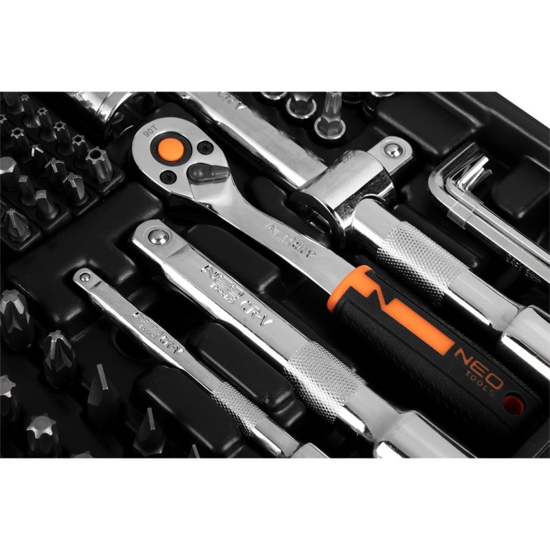 Dugókulcskészlet + szerszámkészlet 1/4'', 3/8'', 1/2'', 219db (10-076)