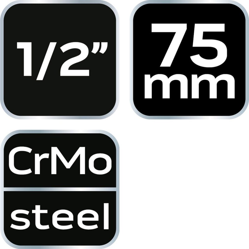 Hosszabító szár ütvecsavarozókhoz 1/2'' 75mm (10-251) Hosszabító szár ütvecsavarozókhoz 1/2'' 75mm (10-251)