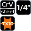 Torx dugókulcs 1/4'' 37mm TX10 (10-322) Torx dugókulcs 1/4'' 37mm TX10 (10-322)