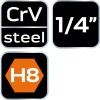 Imbusz dugókulcs 1/4'' 87mm H8 (10-333) Imbusz dugókulcs 1/4'' 87mm H8 (10-333)