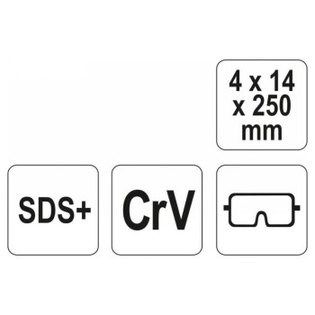 YATO Hegyes vésőszár 250 mm SDS-Plus (YT-4720)