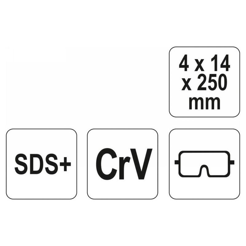 YATO Hegyes vésőszár 250 mm SDS-Plus (YT-4720)