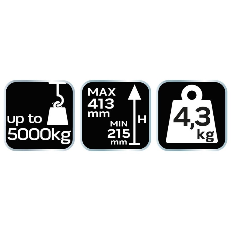 Hidraulikus palackemelő 5T – 215-413 mm emelési tartomány, 4,3 kg (10-452)