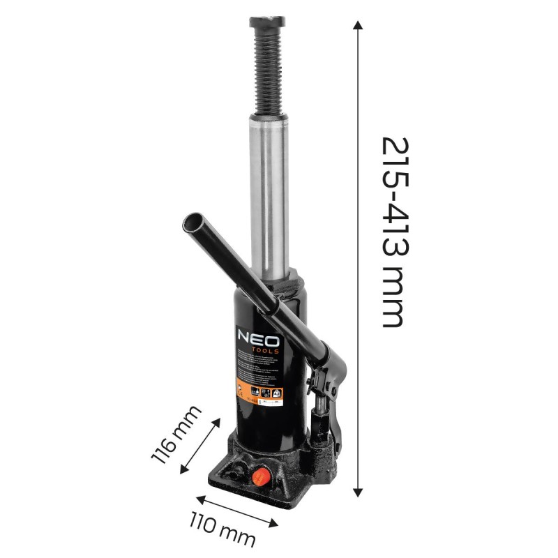 Hidraulikus palackemelő 5T – 215-413 mm emelési tartomány, 4,3 kg (10-452)