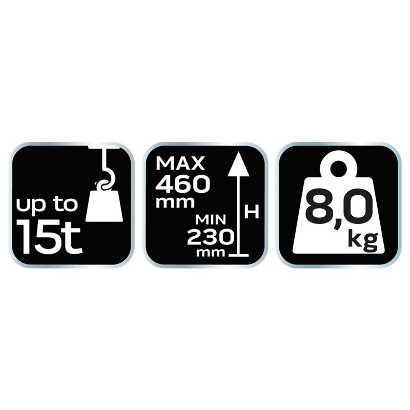 Hidraulikus palackemelő 15T, 8kg, 230-460mm (10-455)