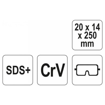 YATO Lapos vésőszár 20 x 250 mm SDS-Plus (YT-4721)