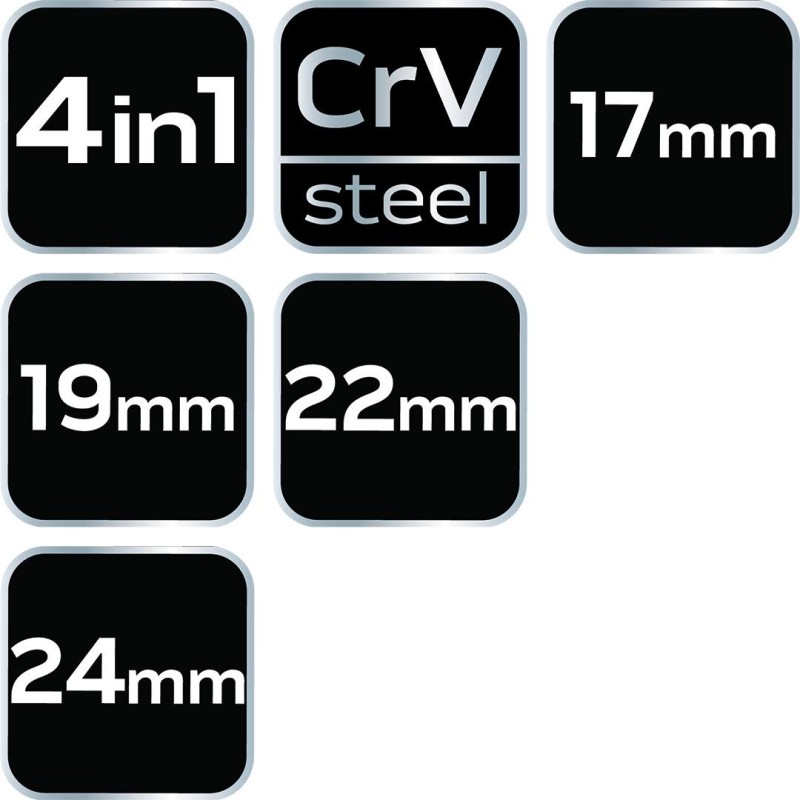 Motorkerékpár elsőtengely kulcs 4 az 1-ben (10-502) Motorkerékpár elsőtengely kulcs 4 az 1-ben (10-502)