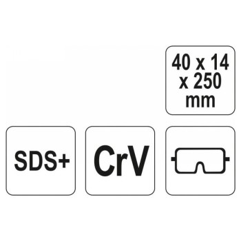 YATO Széles vésőszár 40 x 250 mm SDS-Plus (YT-4723) YATO Széles vésőszár 40 x 250 mm SDS-Plus (YT-4723)