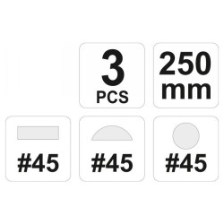 YATO Ráspoly készlet 3 részes 250 mm / # 45 durva (YT-6222)