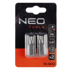 Spline bit, 3/8'', M8x30mm, S2, 2db (10-900) Spline bit, 3/8'', M8x30mm, S2, 2db (10-900)