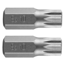 Spline bit, 3/8'', M10x30mm, S2, 2db (10-902) Spline bit, 3/8'', M10x30mm, S2, 2db (10-902)