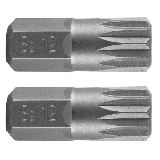 Spline bit, 3/8'', M12x30mm, S2, 2db (10-904)